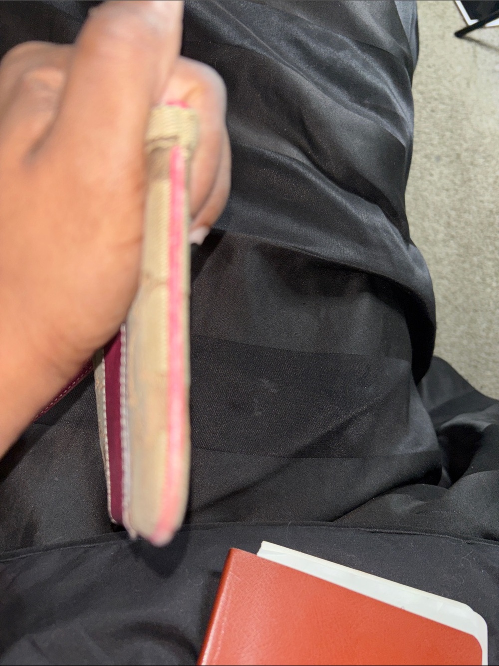 Coach Brown Signature Canvas Wristlet with Pink Leather Trim - Picture 3 of 7